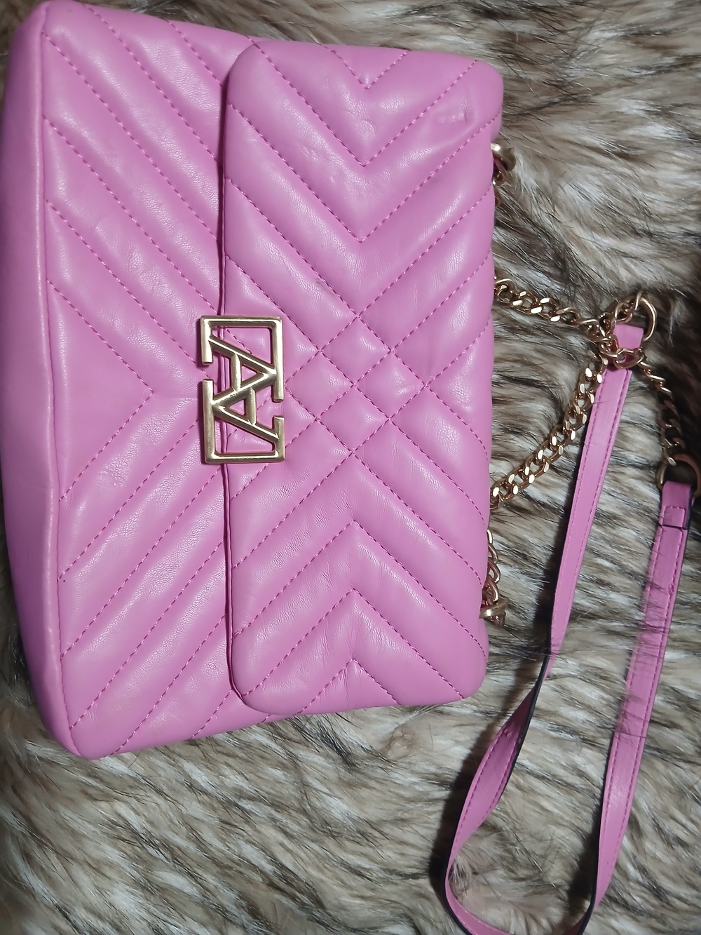 Pink Quilted Chain Shoulder Bag